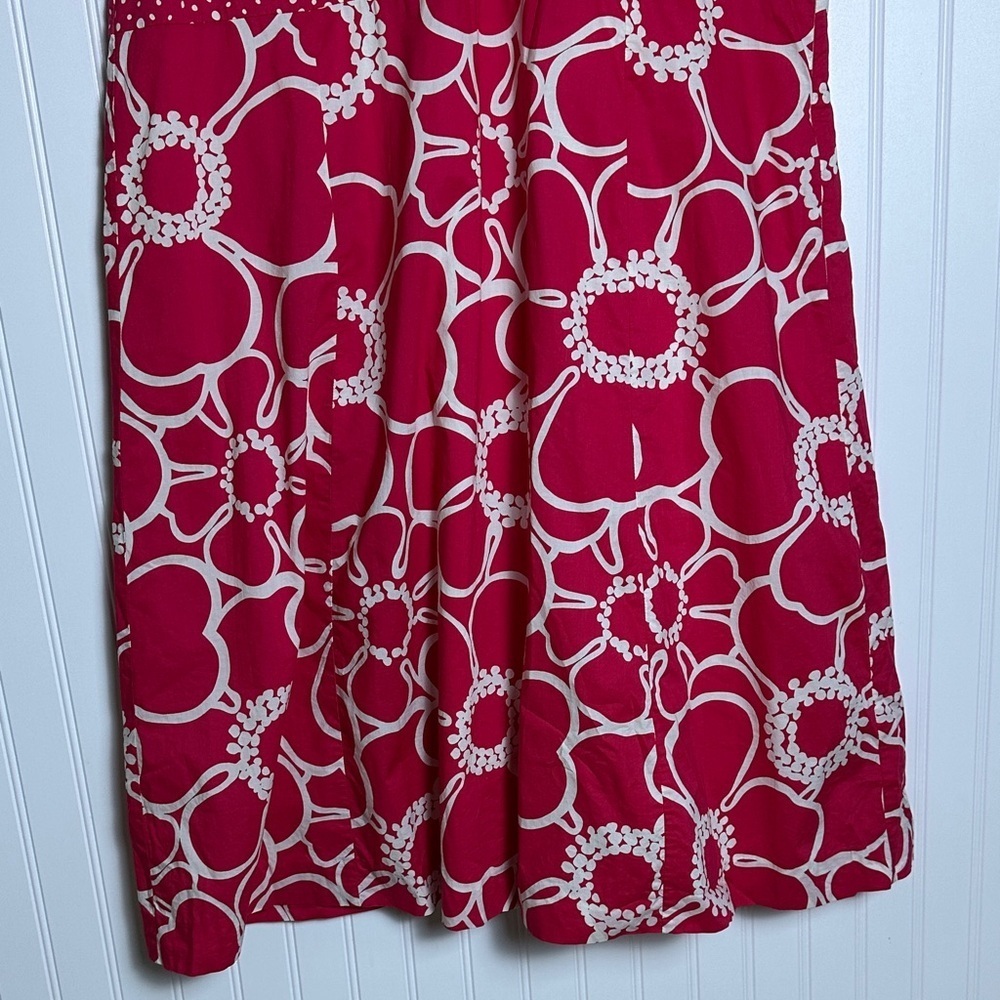 Boden Pink White Floral  Alfani Floral Dress V-neckline sleeveless cotton 18L - Picture 9 of 11
